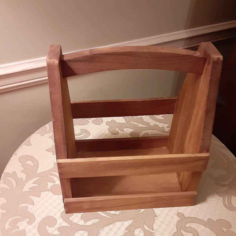 Wood Bottle Caddy w/Bottle Opener